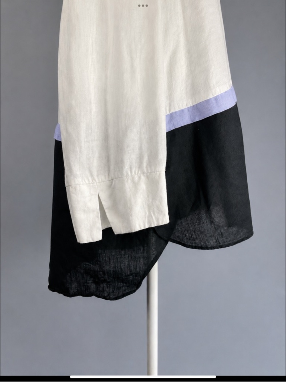 Tyler Boe 100% Linen Colorblock Tunic Blouse White Lavender Navy Size L - Picture 10 of 16